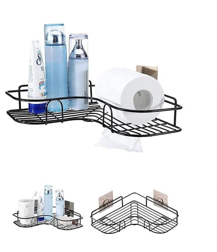 BATHROOM CORNER RACK SHELF (STEEL)