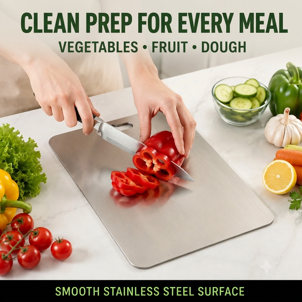 Stainless Steel Cutting Board – Durable & Hygienic 31x20 cm